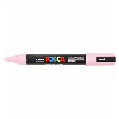 Posca PC-5M Light Pink med spets synlig, öppen marker sedd från sidan