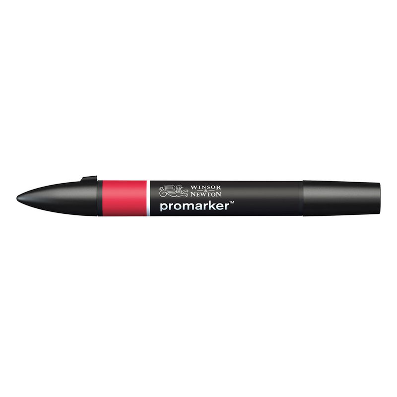 Winsor & Newton Promarker Red R666 marker med dubbelspets frilagd på vit bakgrund