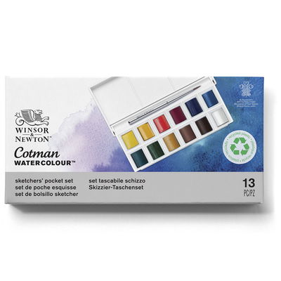 Winsor & Newton Cotman Watercolour Sketchers' Pocket Box 12 st förpackning