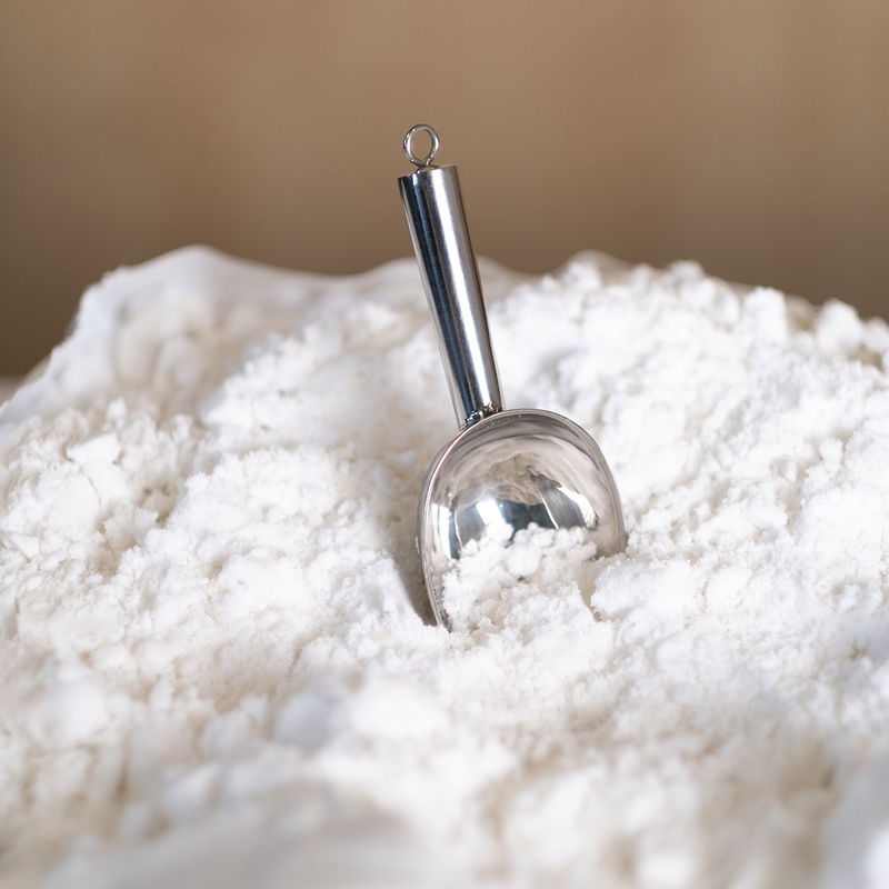 Metallskopa i alunpulver