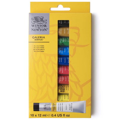 Galeria Acrylic 10x12 ml set. Förpackning Winsor & Newton Galeria Acrylic 10x12 ml