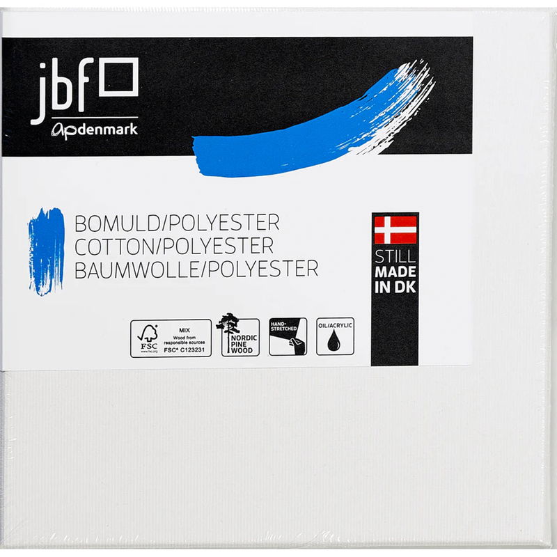 JBF målarduk bomull och polyester. Bilden representerar hela serien i flera olika storlekar.