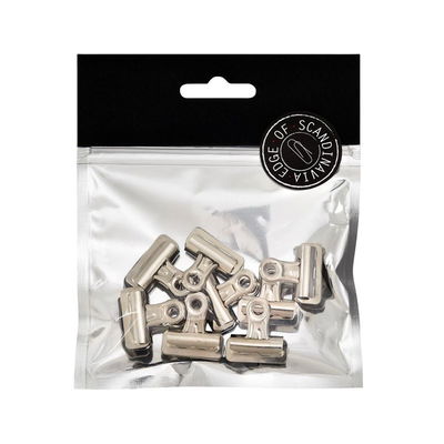 Edge of Scandinavia Bulldogklämma 25 mm Silver i förpackning med 8 st