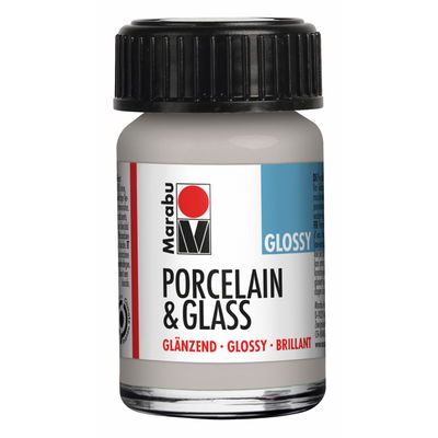 Silver, Marabu Glas- och porslinsfärg, 15 ml