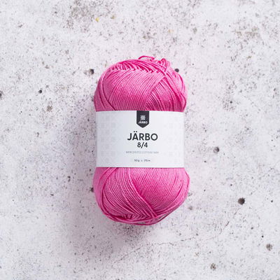 Järbo 8/4 50 gram. Flamingorosa bomullsgarn. 100% bomull.