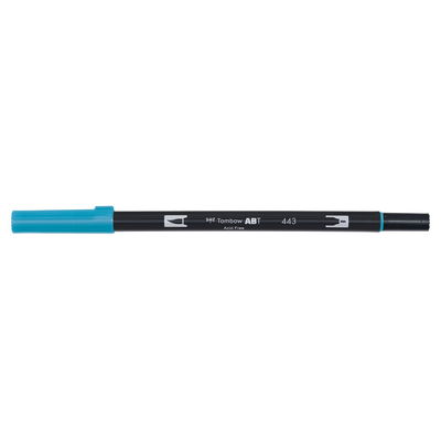 Vattenbaserad penna med två spetsar, en fineliner och en penselspets, Tombow ABT Dual Turquoise