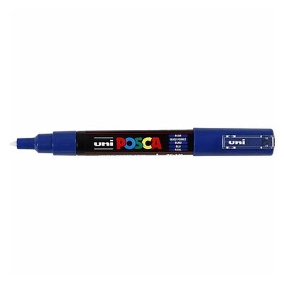Posca PC-1MC Blue med spets synlig, öppen marker sedd från sidan