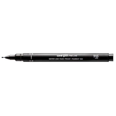 Black 0,8 mm uni-pin fineliner, 0,8 Black. Ljusäkta och vattenresistent.
