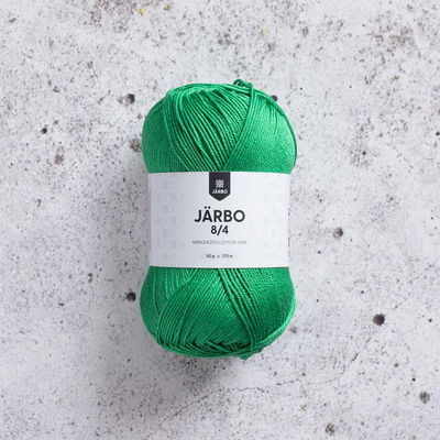 Järbo 8/4 50 gram. Granatäpplegrönt bomullsgarn. 100% bomull.