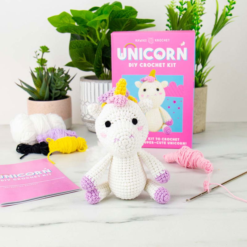DIY Set Virka en enhörning, innehåller alt du behöver