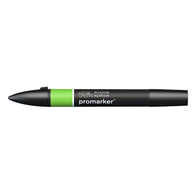 Winsor & Newton Promarker Bright Green G267 marker med dubbelspets frilagd på vit bakgrund