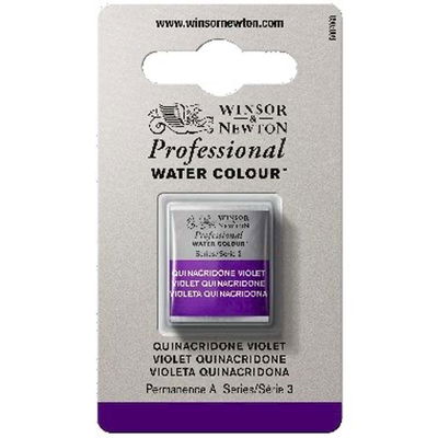 Förpackning med Winsor & Newton Professional akvarellfärg Quinacridone Violet halvkopp