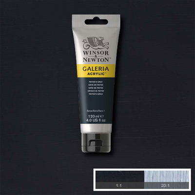 Tub med 120 ml akrylfärg. Winsor & Newton Galeria Payne’s Gray