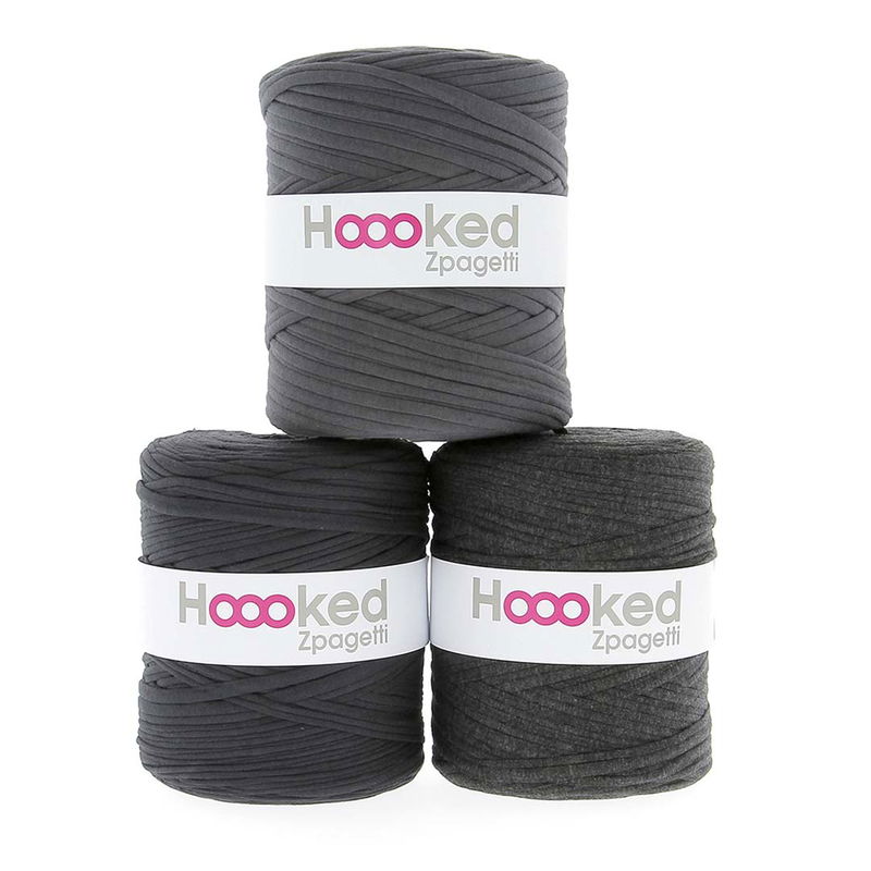 Zpagetti T-shirtgarn 120 m. Antracitgråa nyanser