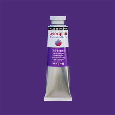 Georgian Water Mixable Oil Paint Cobalt Violet Hue 37 ml vattenlöslig oljefärg i tub på bakgrund i samma färg