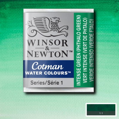 Winsor & Newton Cotman akvarellfärg halvkopp, Intense Green (Phthalo Shade)