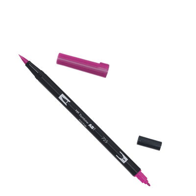 Tombow ABT Rhodamine Red 725 Tombow ABT Dual Brush, vattenbaserad penna med två spetsar, en fine och en brush, Rhodamine red 725