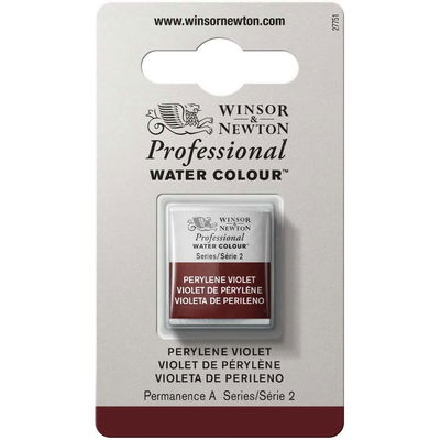 Förpackning med Winsor & Newton Professional akvarellfärg Perylene Violet halvkopp