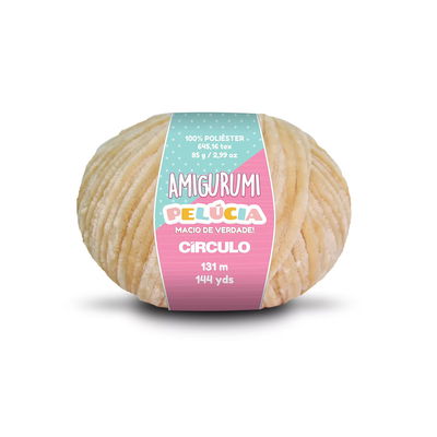 Circulo Amigurumi Pelúcia Almond 85 g polyestergarn med sammetslen yta för amigurumis och gosedjur