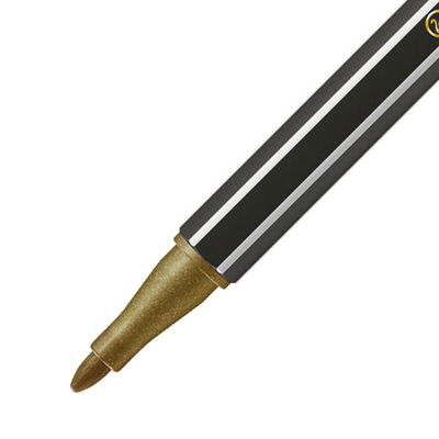 Närbild på fiberspetspenna Stabilo Pen 68 Guld