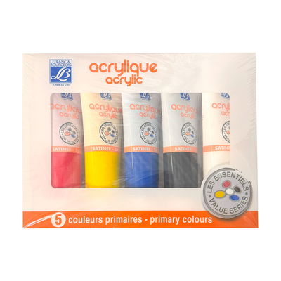 LB Fine Arts Acrylic - Akrylfärgset Primärfärger 5x120 ml