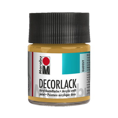 Marabu Dekorlack Metallic Gold glasflaska, 50 ml. Blank och väderbeständig färg.