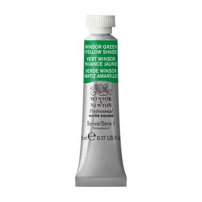 Förpackning med Winsor & Newton Professional akvarellfärg Winsor Green (Yellow Shade) 5 ml tub