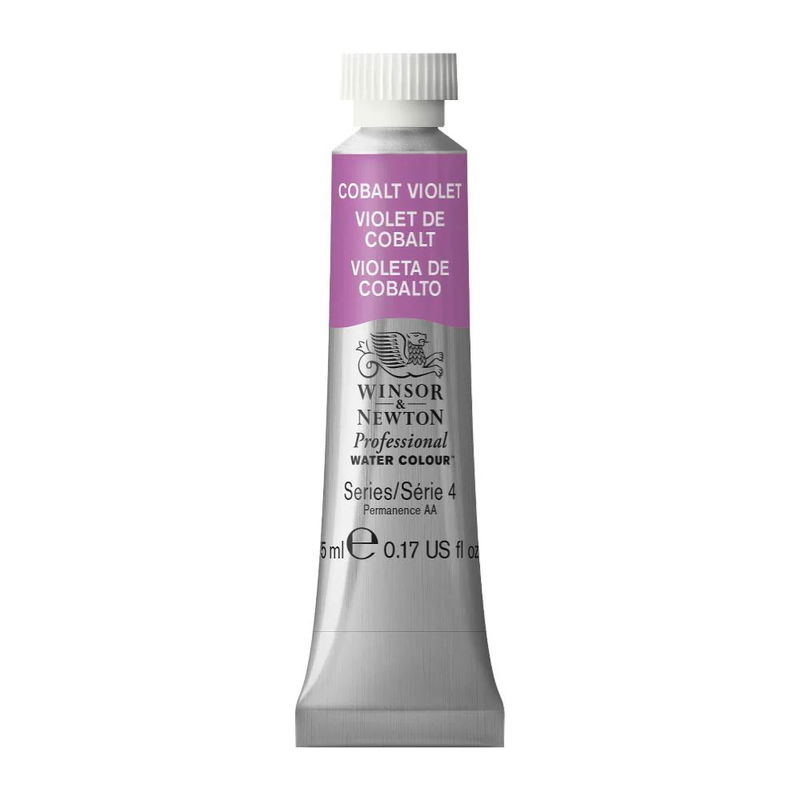 Förpackning med Winsor & Newton Professional akvarellfärg Cobalt Violet 5 ml tub