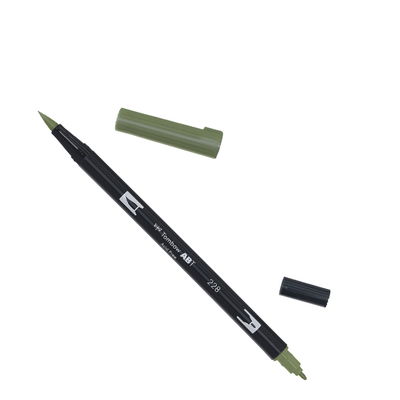 Tombow ABT Gray Green Tombow ABT Dual Brush, vattenbaserad penna med två spetsar, en fine och en brush, Gray Green 228