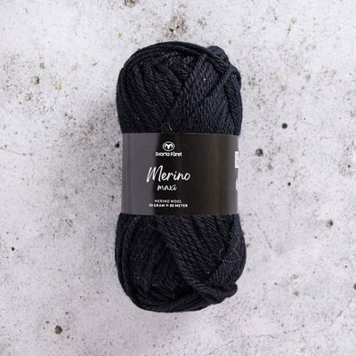 Svarta Fåret Merino Maxi Pitch Black garn 50 g
