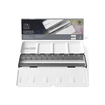 Winsor & Newton akvarellåda öppen Öppen Winsor & Newton Professional Watercolour tom akvarellåda med plats för 24 halvkoppar