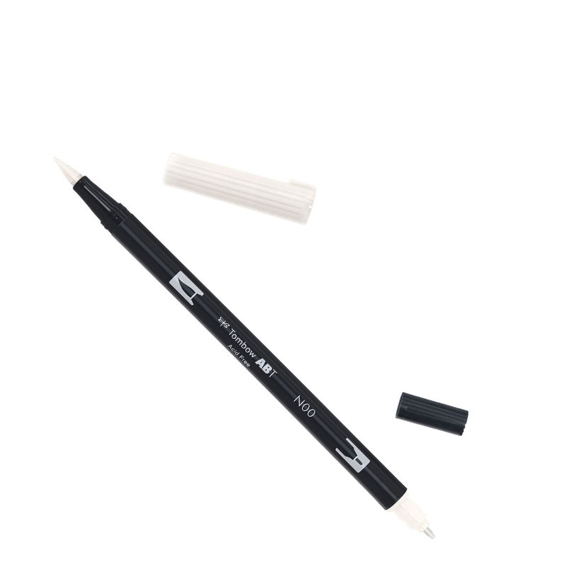 Tombow ABT Dual Brush, vattenbaserad penna med två spetsar, en fine och en brush, Blender N00
