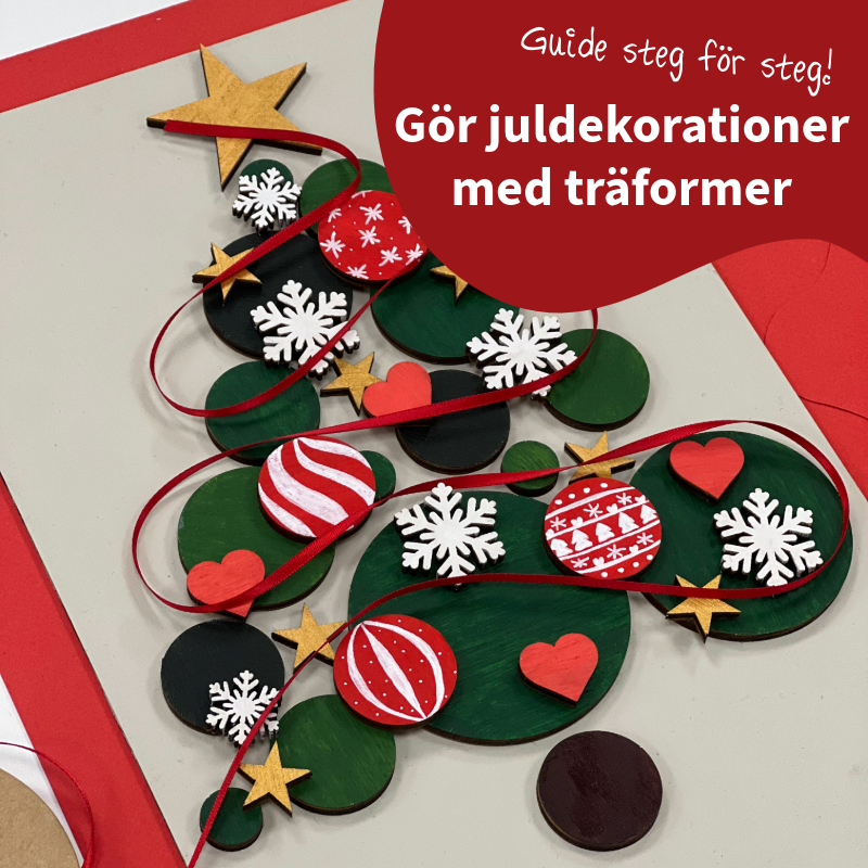 Julgran av träformer - enkelt och kreativt julpyssel