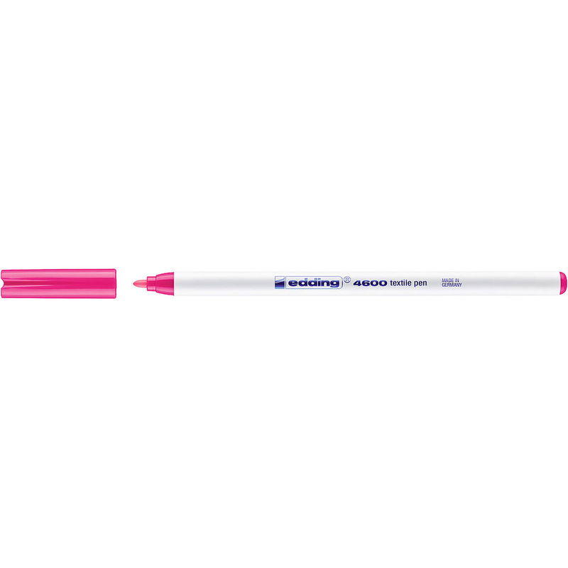 Textilpenna med 1 mm spets. Tvättbar i 60 grader. Färg: Neonrosa