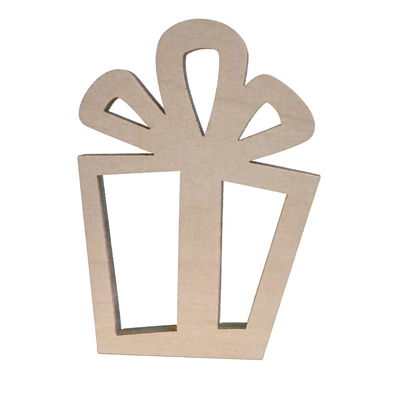 Julgranshänge Paket av björkplywood 6 mm med utskuren rosett, dekorativ träprydnad för julgran och pynt