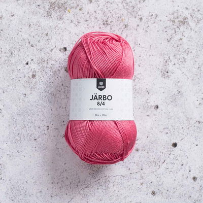 Järbo 8/4 50 gram. Cerise bomullsgarn. 100% bomull.