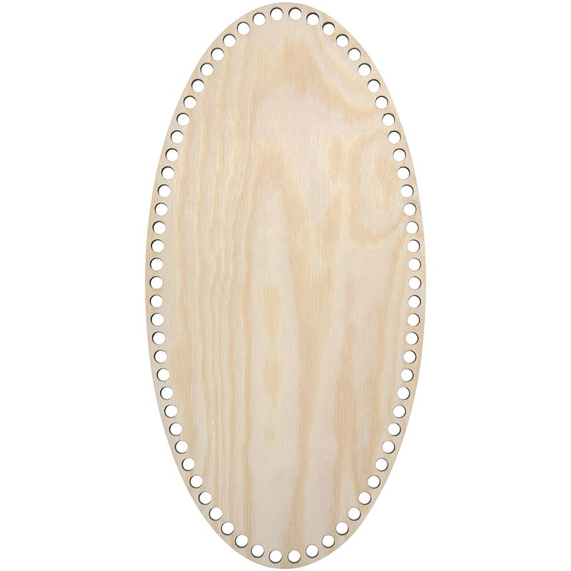 Smal oval bas till virkade korgar. Denna korgbotten har storleken 20x40 cm och är tillverkad i furu