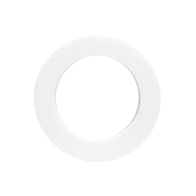 Vit frigolitring 15 cm med rak kant, innerdiameter  10 cm och 3 cm djup