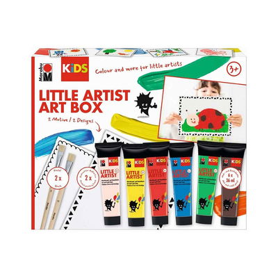 Marabu KiDS Little Artist Art Box med färger, penslar och målarkort