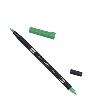 Tombow ABT Green 296 Tombow ABT Dual Brush, vattenbaserad penna med två spetsar, en fine och en brush, Green 296