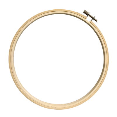 Broderibåge i bambu 20 cm med metallskruv, perfekt för broderi och korsstygn