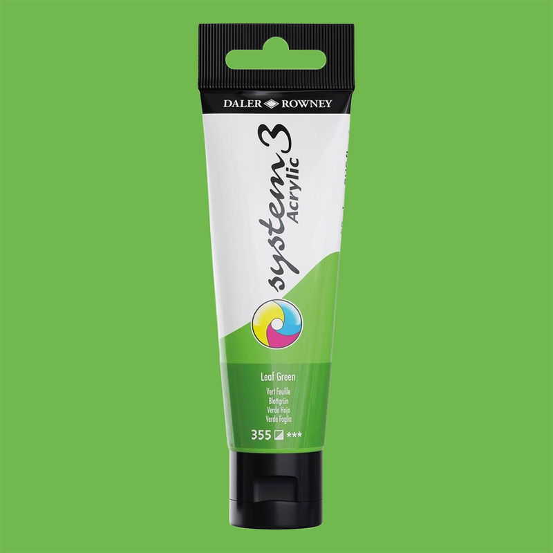 Daler-Rowney System3 Akrylfärg Leaf Green 355 59 ml färgprov i ljus grön nyans