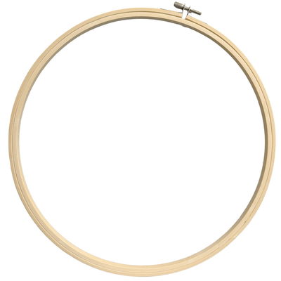 Broderibåge i bambu 30 cm med metallskruv, perfekt för broderi och korsstygn