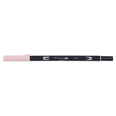 Vattenbaserad penna med två spetsar, en fineliner och en penselspets, Tombow ABT Dual brush Carnation
