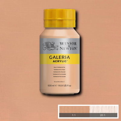 Flaska med 500 ml akrylfärg. Winsor & Newton Galeria Pale Terracotta