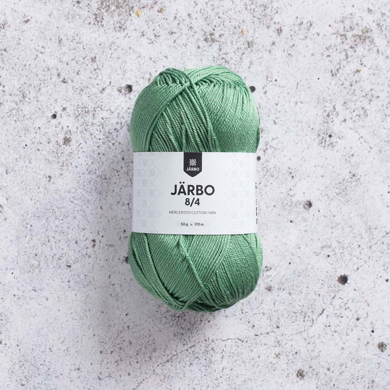 Järbo 8/4 50 gram. Wasabigrönt bomullsgarn. 100% bomull.