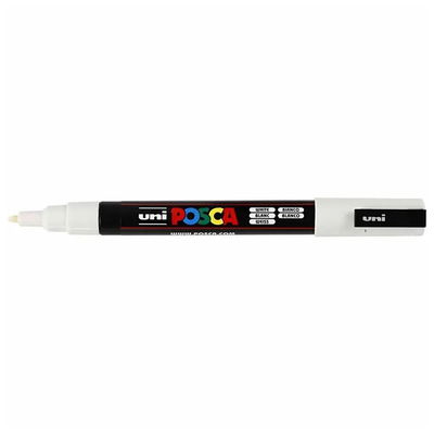 Posca PC-3M White med spets synlig, öppen marker sedd från sidan