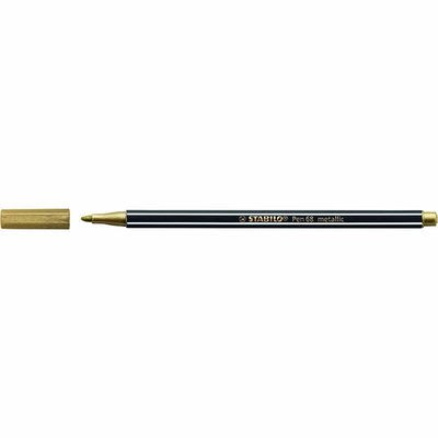 Metallisk fiberspetspenna Stabilo Pen 68 i Guld
