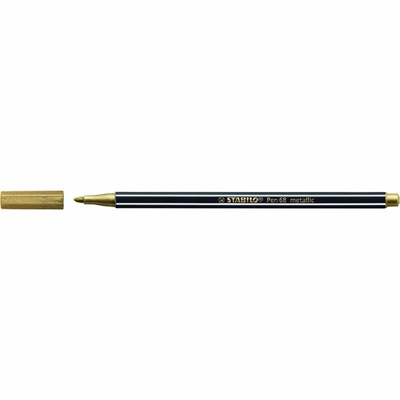Metallisk fiberspetspenna Stabilo Pen 68 i Guld