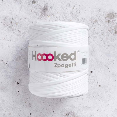T-shirtgarn Zpagetti naturvit. Extra tjockt trikågarn av 100% återvunnen textil
